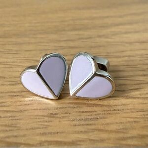Kate Spade Silver and Lavender Heart Earrings